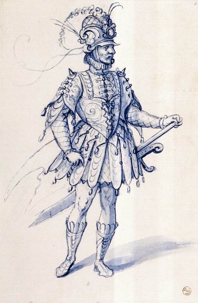 Dessin de costume pour un chevalier - Giuseppe Arcimboldo